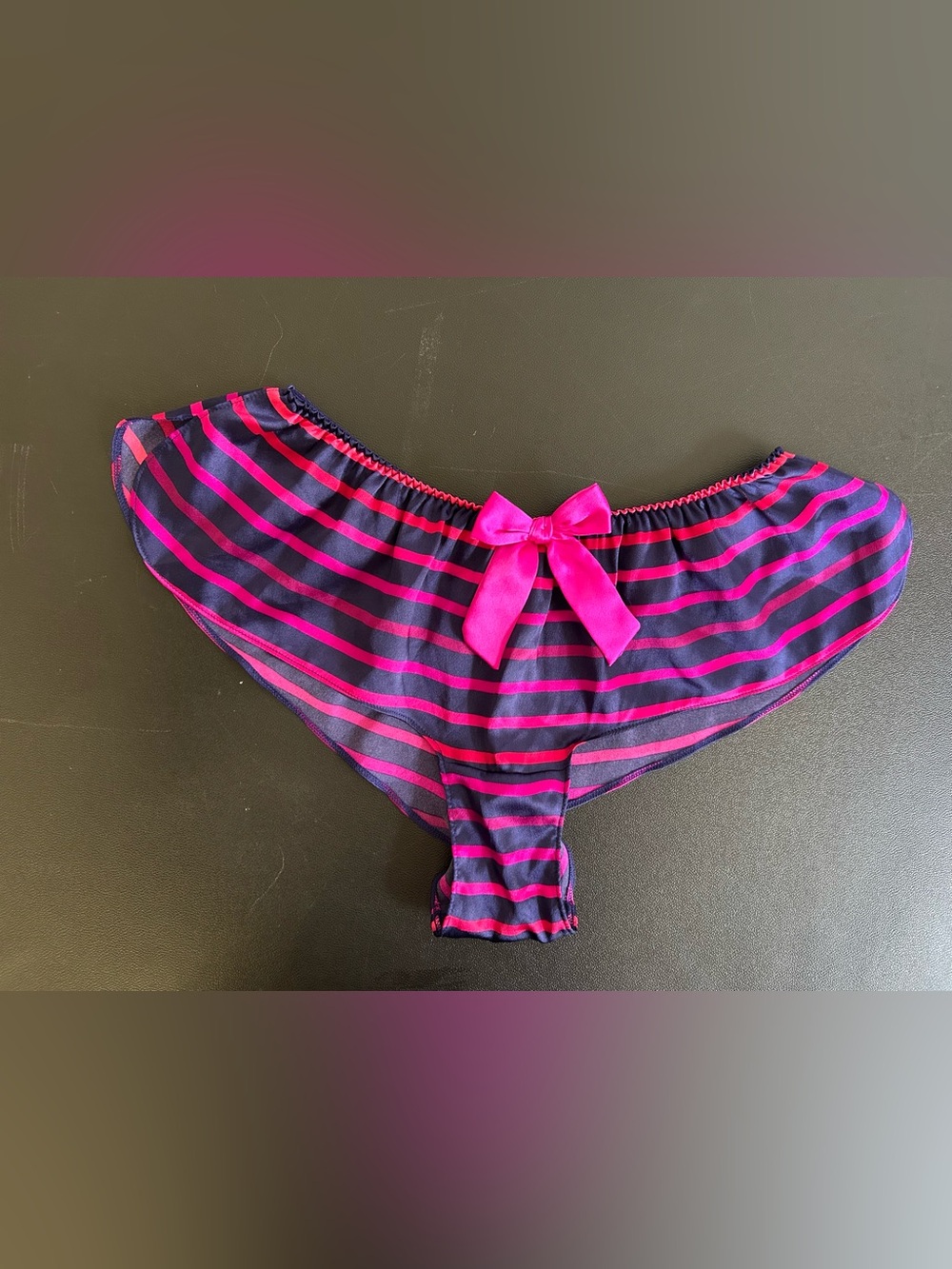 VICTORIA SECRET SEXY LITTLE THINGS Striped Satin Baby Doll Lingerie Set VIBRANT - Picture 8 of 13